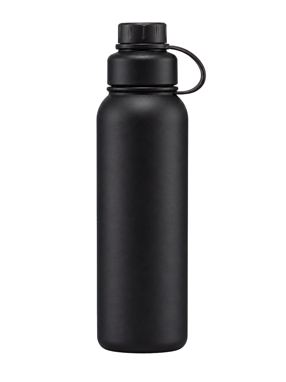 Black bottle with transparent background ready for upload